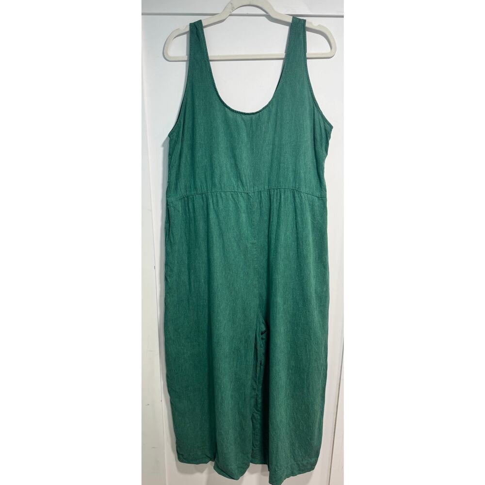 PATAGONIA Garden Island Hemp Blend Wide Leg Cropped Jumpsuit Size L - Picture 3 of 7